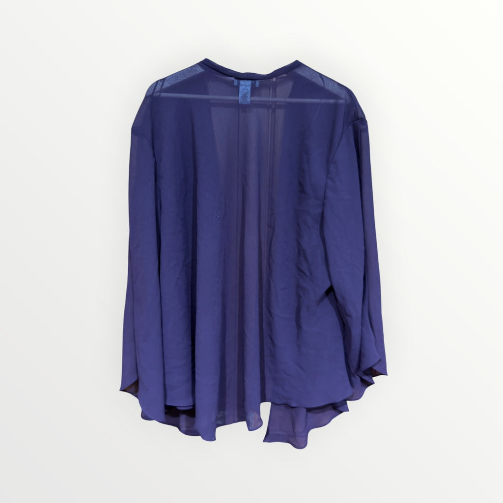 Catherines Sheer Open-Front Cardigan Purple Size: 28W