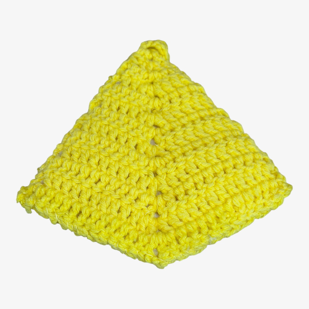 Handmade Crocheted Yellow Leaf-shaped Trivet 8"L
