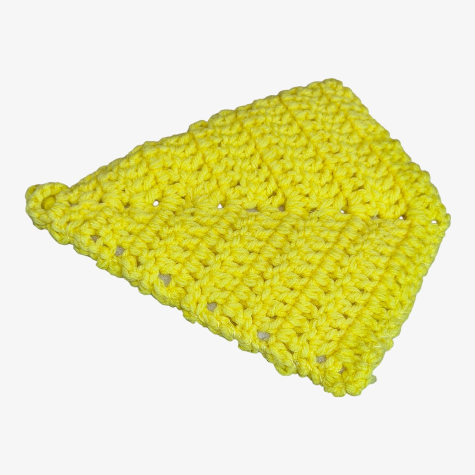 Handmade Crocheted Yellow Leaf-shaped Trivet 8"L