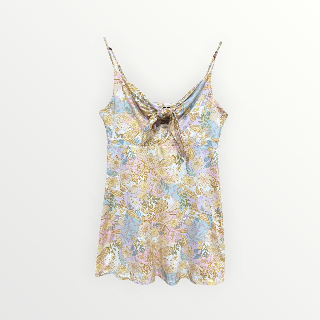 SO Fancy Floral Cami Top with a Bowtie Bustline Size: M