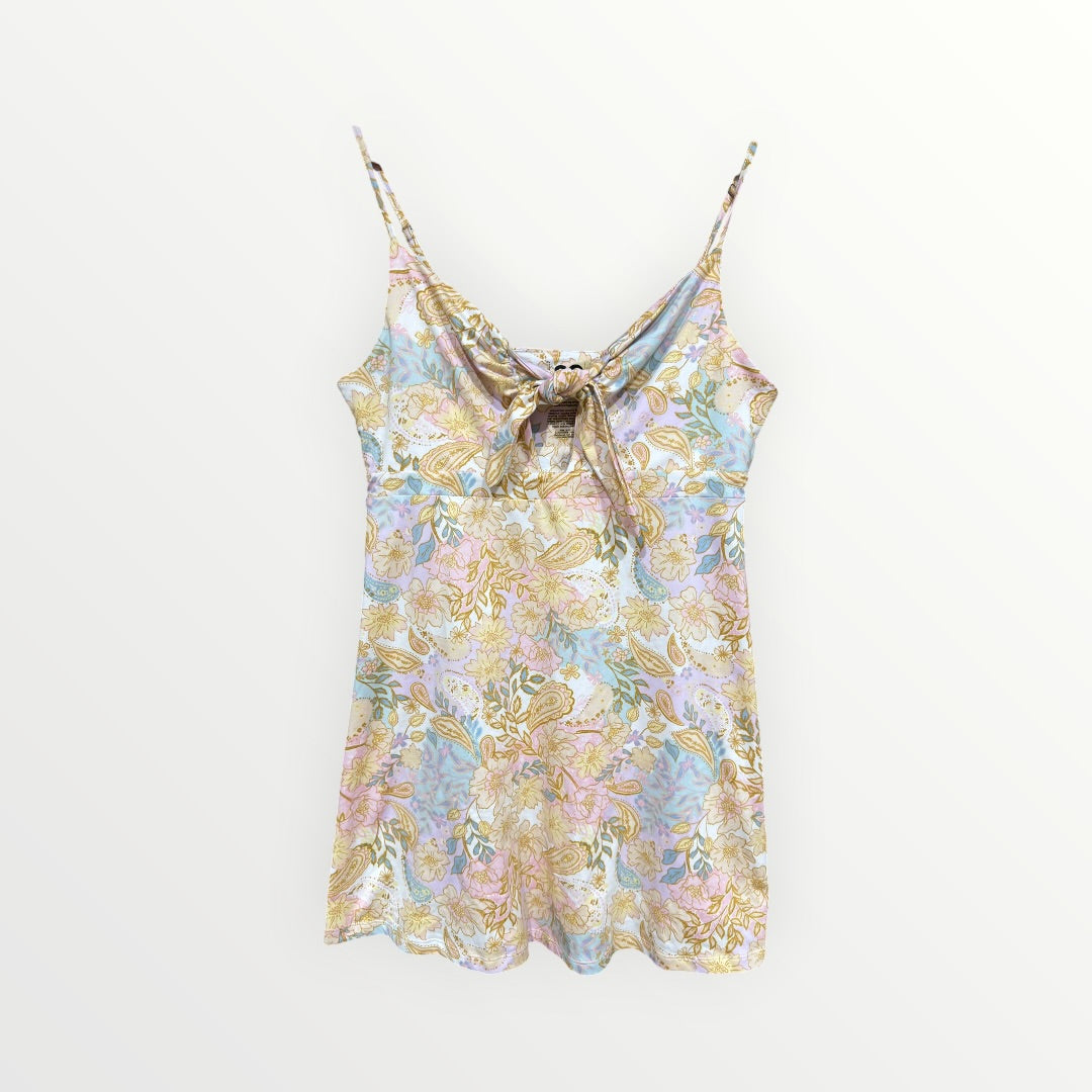 SO Fancy Floral Cami Top with a Bowtie Bustline Size: M