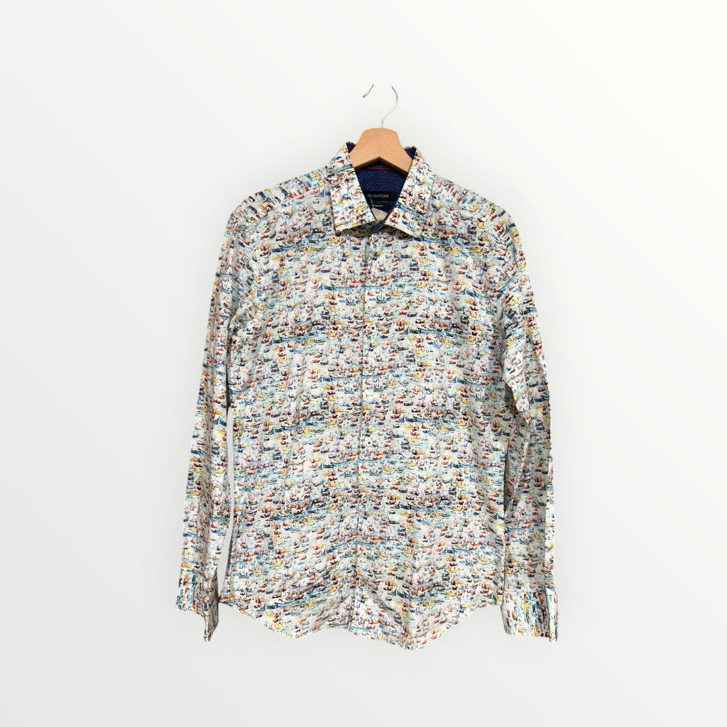 Bugatchi Men's Shaped Fit Dress Shirt Size: L