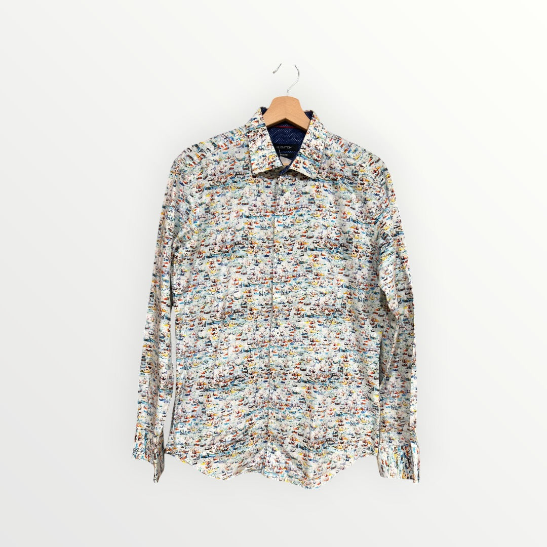 Bugatchi Men's Shaped Fit Dress Shirt Size: L