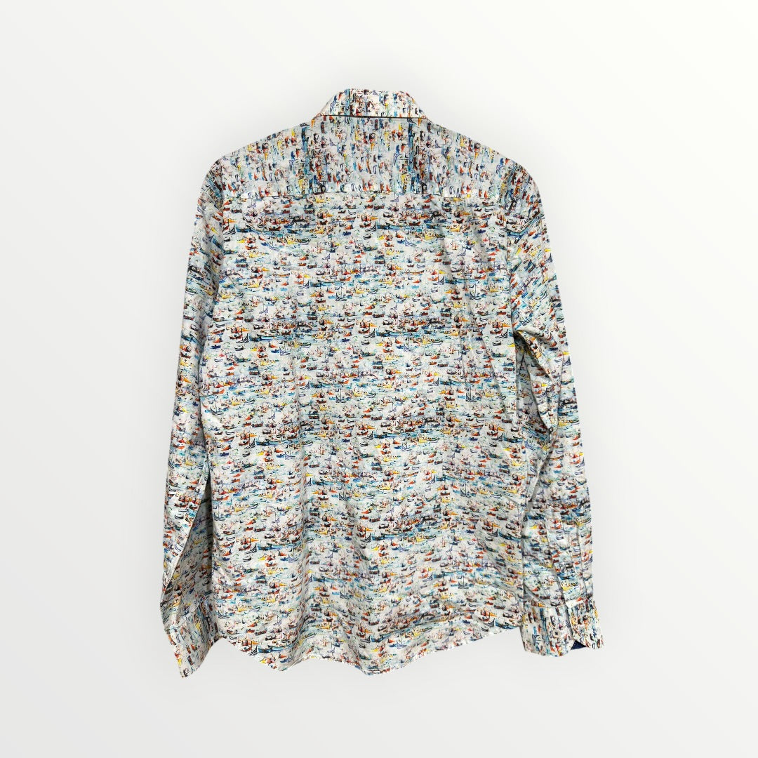 Bugatchi Men's Shaped Fit Dress Shirt Size: L