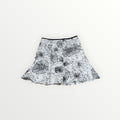Vintage Georgiou Studio White Skirt Featuring a Black Floral Pattern Size: XL