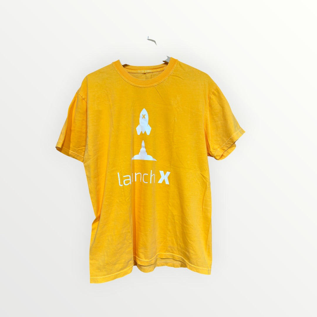 LaunchX Graphic T-Shirt Yellow Size: L
