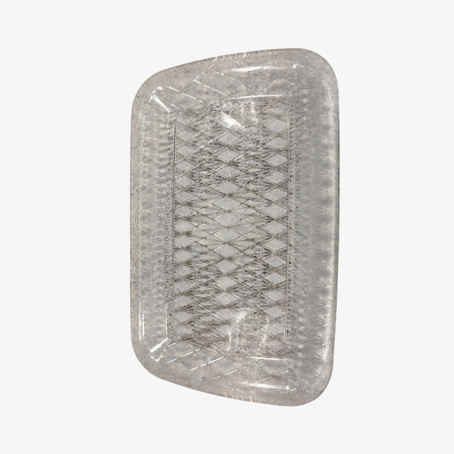 Clear Plastic Tray w/ a Diamond Pattern 10" x 14"