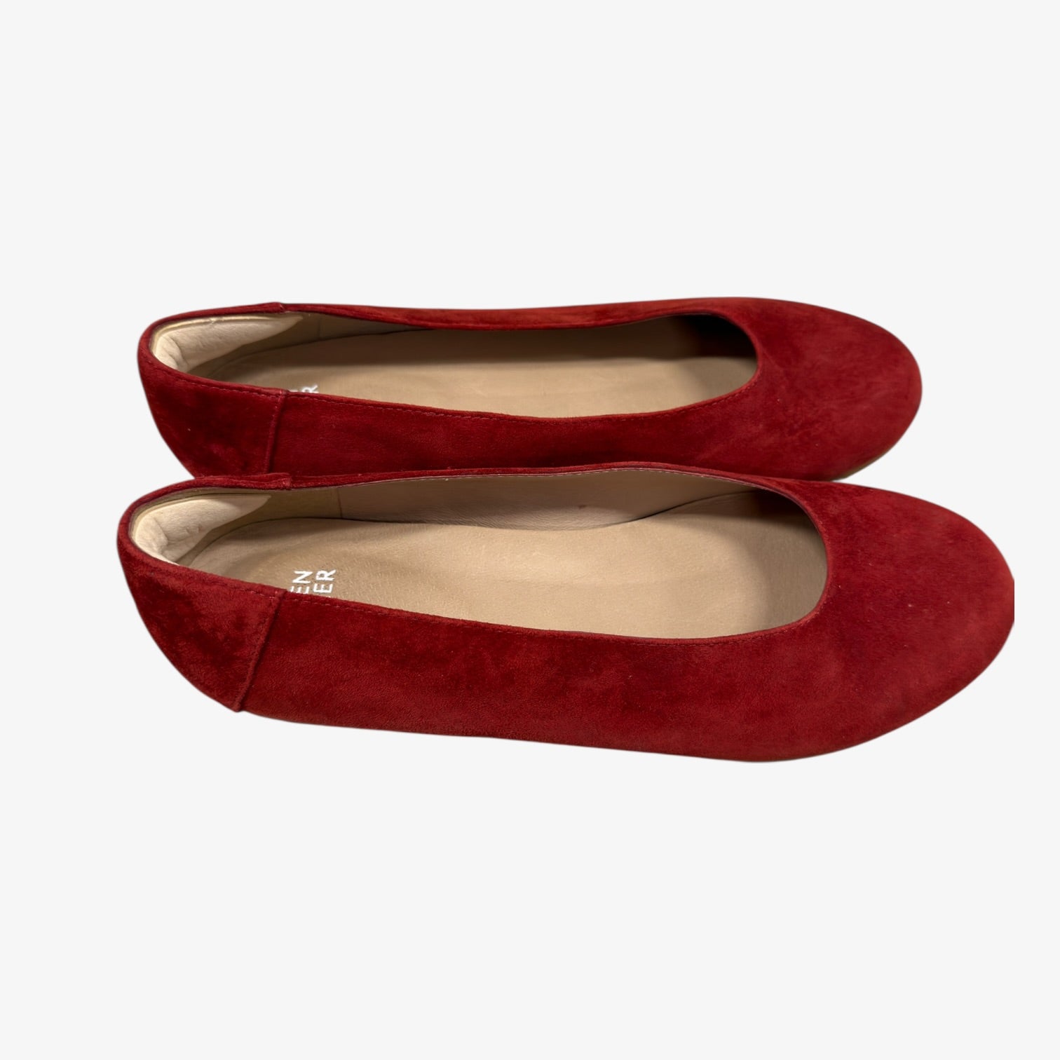 Eileen Fisher Red Suede Ballet Flats Size: 9