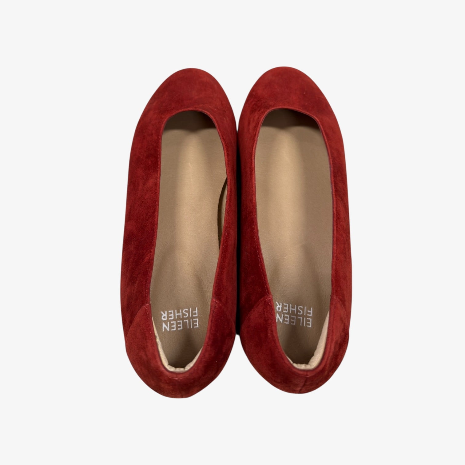 Eileen Fisher Red Suede Ballet Flats Size: 9