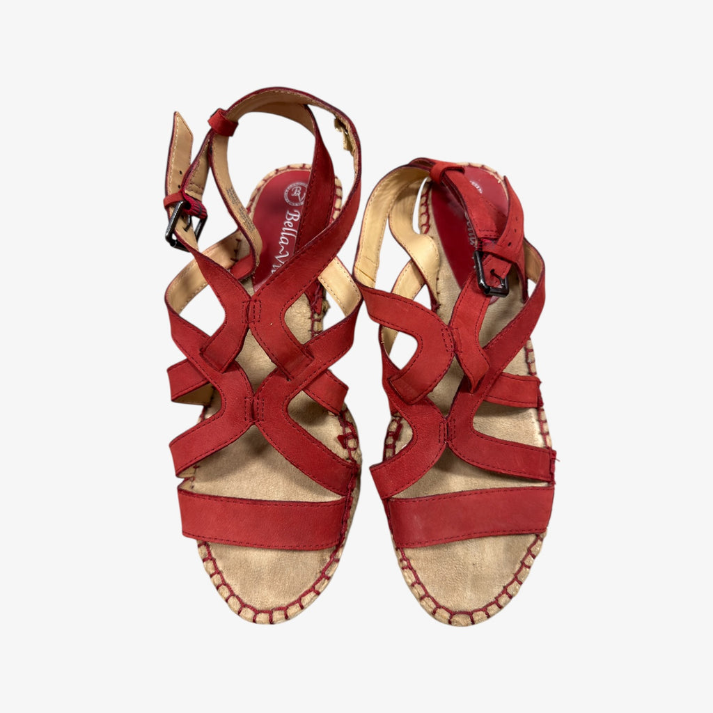 Bella Vita Sandals in Red Leather Size: 6.5