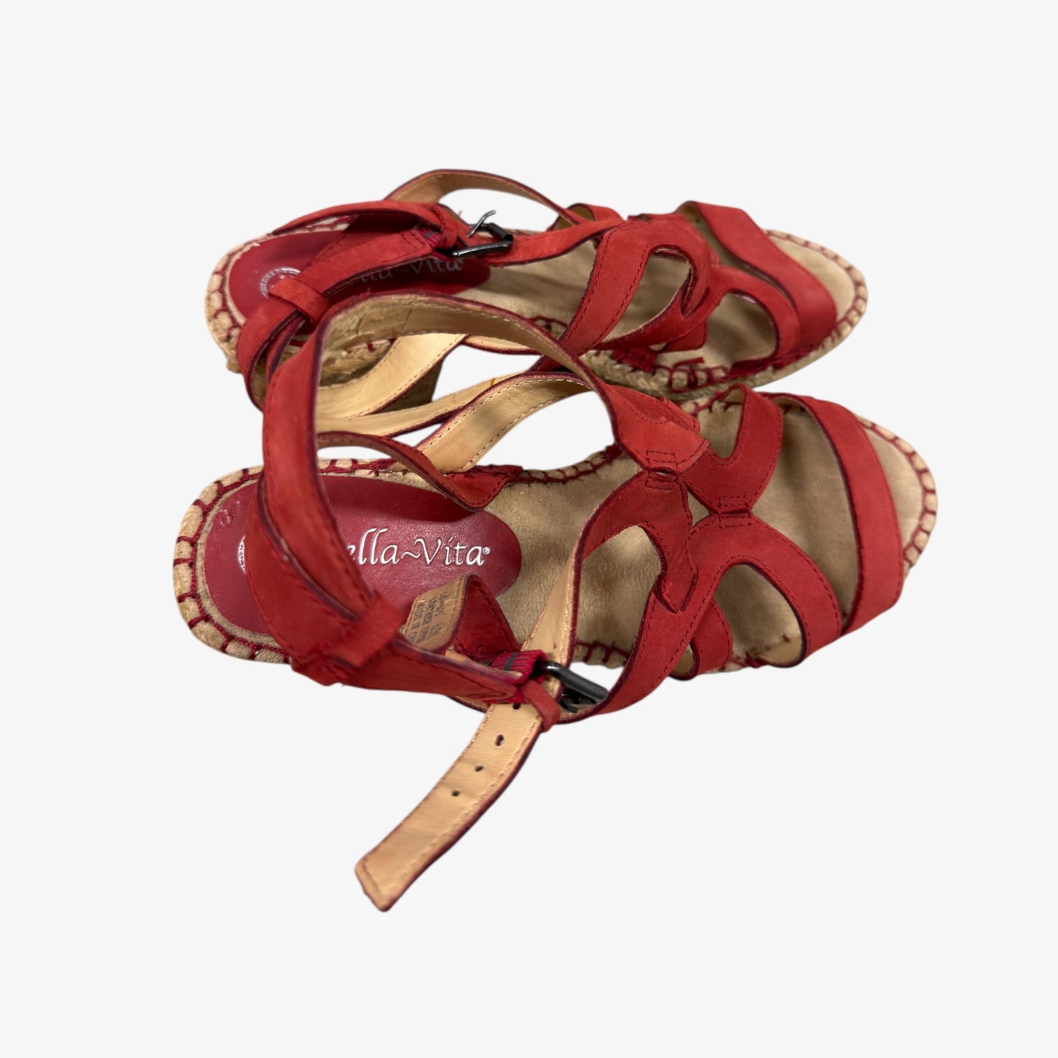 Bella Vita Sandals in Red Leather Size: 6.5