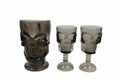 Set of 3 BarConic® Plastic Stemmed Skull Pitcher and Goblets