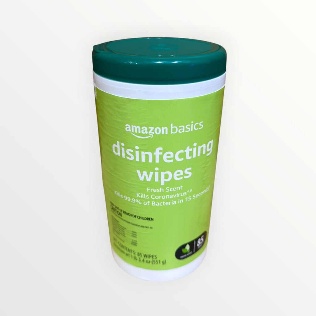Amazon Basics Disinfecting Wipes, Fresh Scent, Sanitizes/Cleans/Disinfects/Deodorizes, 85 Count