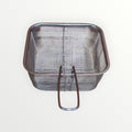 Ceraluxe Square Stainless Steel Deep Fry Basket with Folding Handle 7" x 7" x 3"