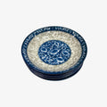 Set of 4 Blue Ceramic Dipping Plates 3.87"D