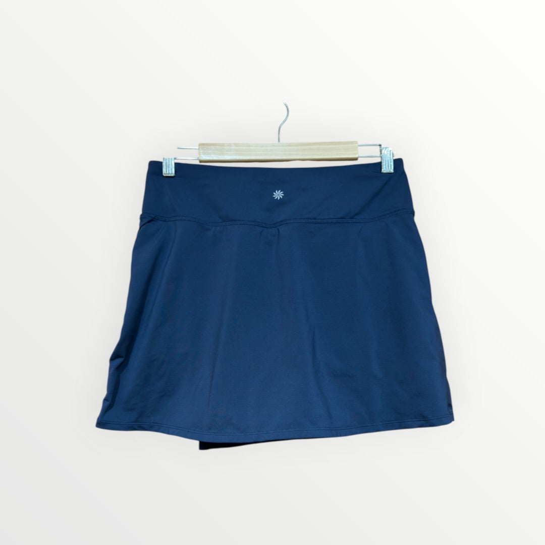 ATHLETA High-waisted Wrap-front Volley Skort Athletic Skirt Navy Blue, Size: S
