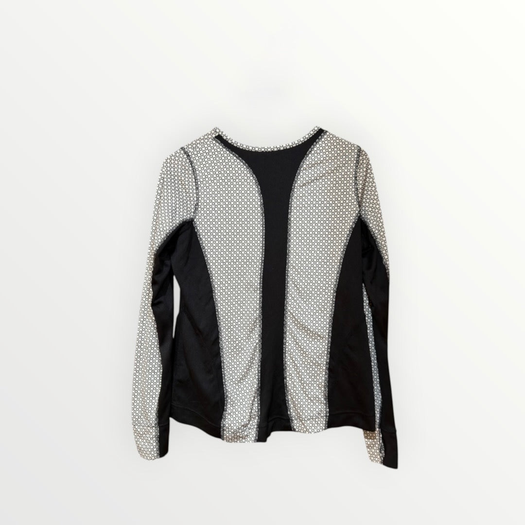 Lands End Women's Black White Sport Top Long Sleeve Size: M
