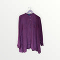 Eileen Fisher Silk Crepe de Chine Tunic Blouse Purple, Size: S