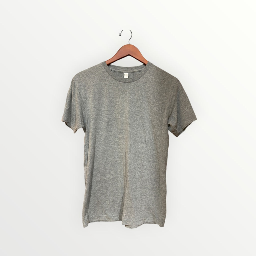 American Apparel Unisex Adult Tri-Blend Crewneck Track Short Sleeve T-Shirt Gray, Size: PS