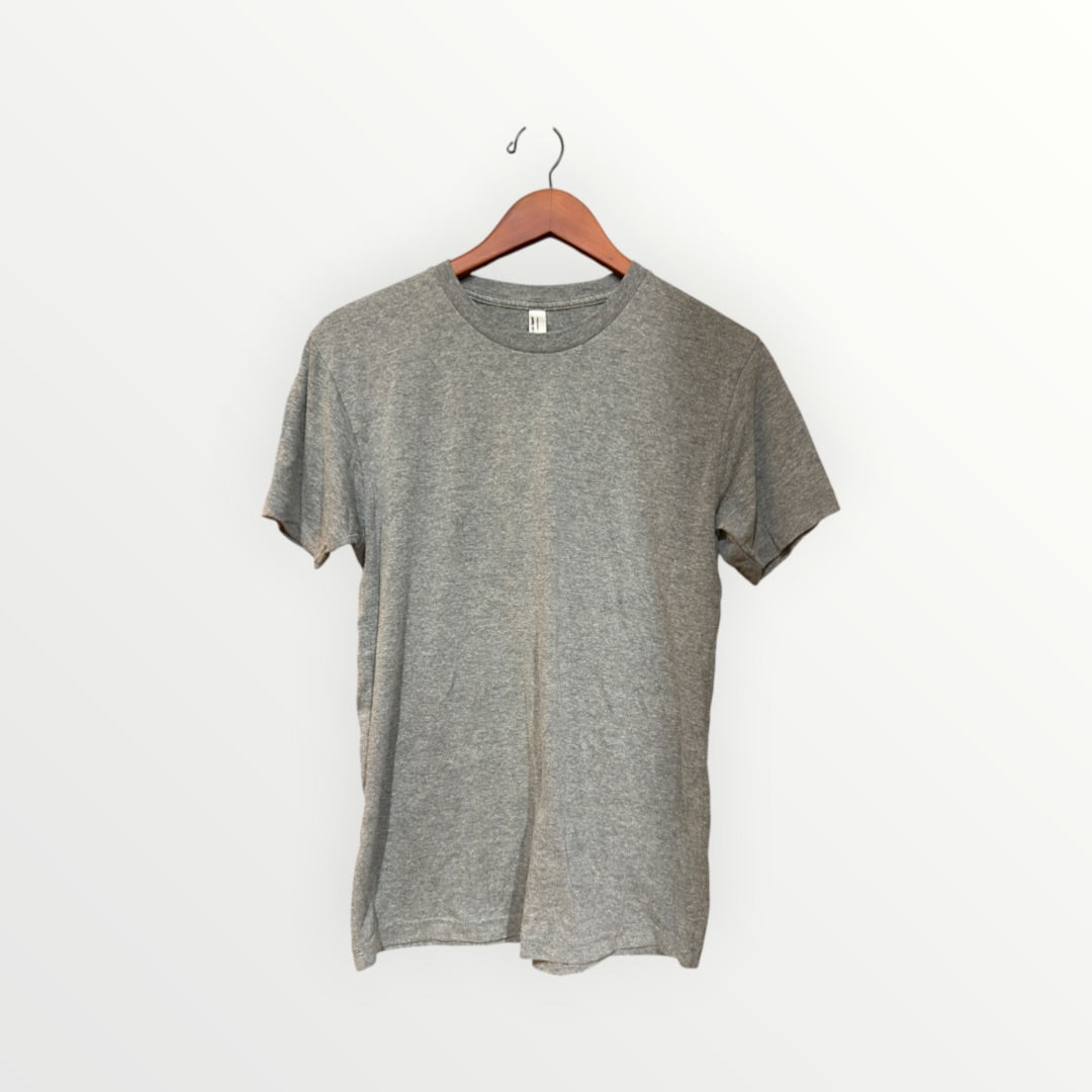 American Apparel Unisex Adult Tri-Blend Crewneck Track Short Sleeve T-Shirt Gray, Size: PS