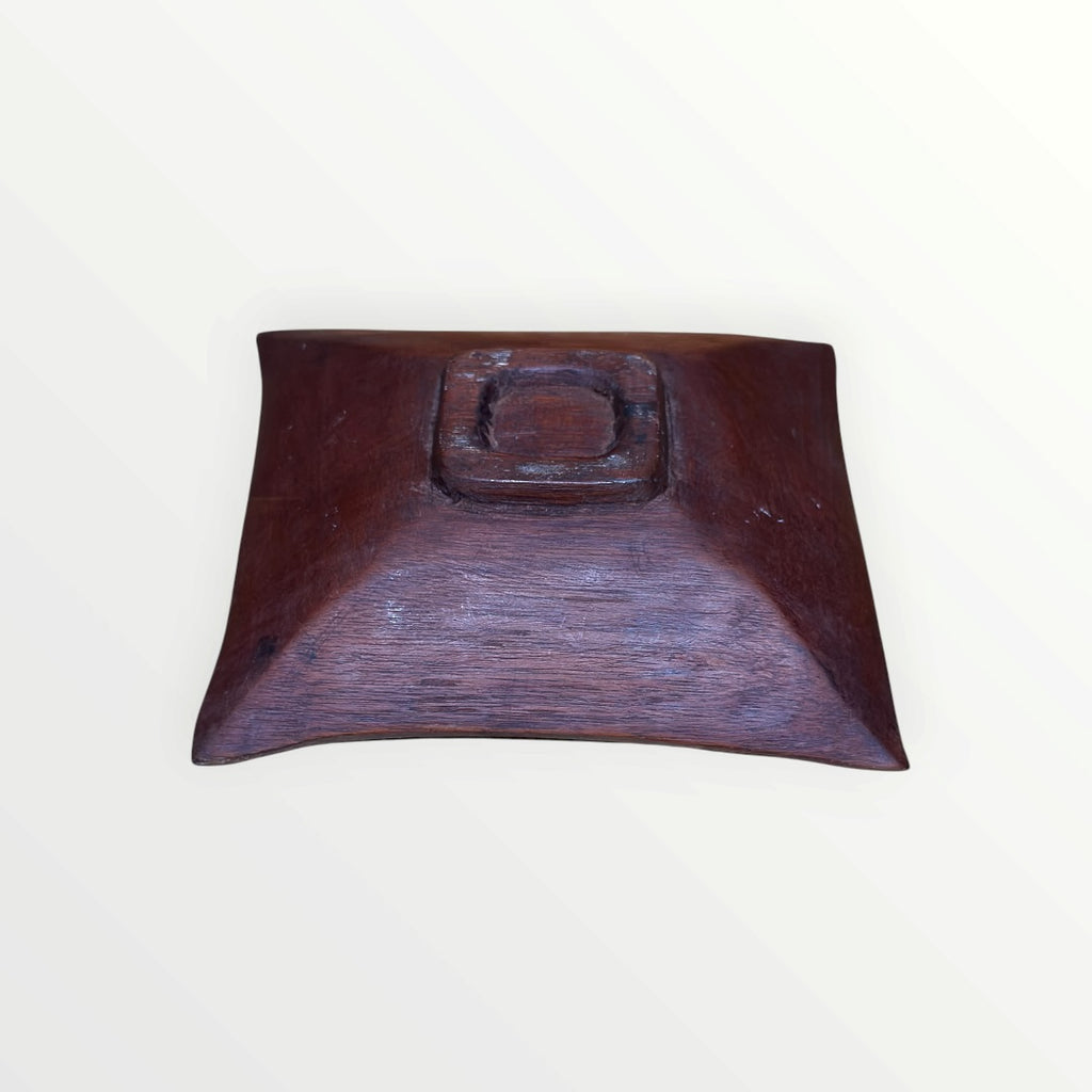 Set of 2 Vintage Handmade Wooden Plates