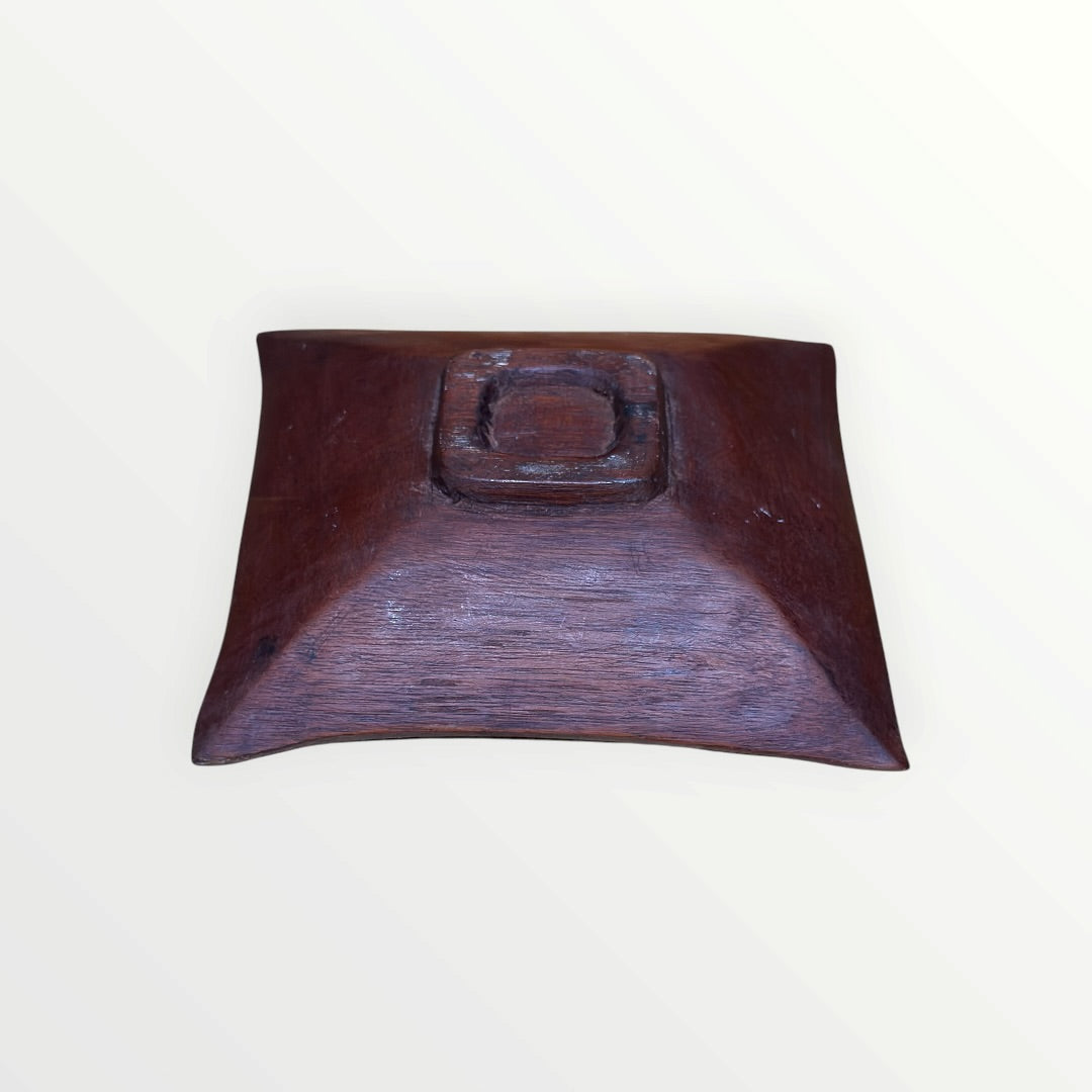 Set of 2 Vintage Handmade Wooden Plates
