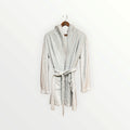 Make + Model Hooded Plush Super Soft Short Robe Light Blue, Size: L