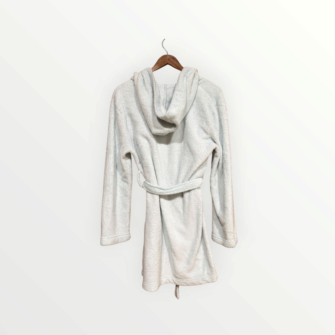 Make + Model Hooded Plush Super Soft Short Robe Light Blue, Size: L