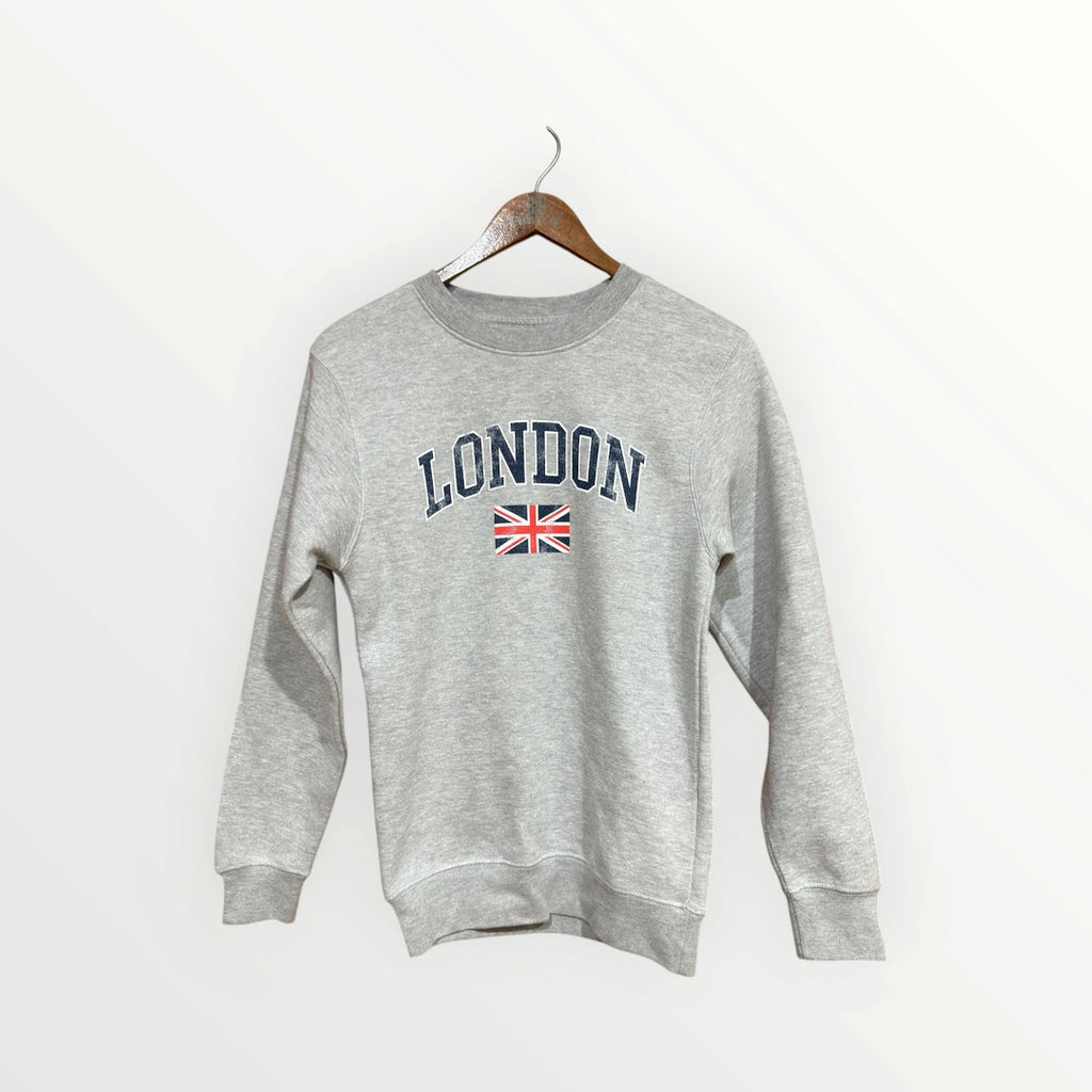 Golden Hour Women's London Athletics Fleece Varsity Sweatshirt Gray, Size: XS