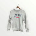 Golden Hour Women's London Athletics Fleece Varsity Sweatshirt Gray, Size: XS