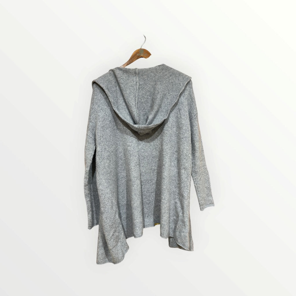 BP. Hooded Open Front Cardigan Gray, Size: L