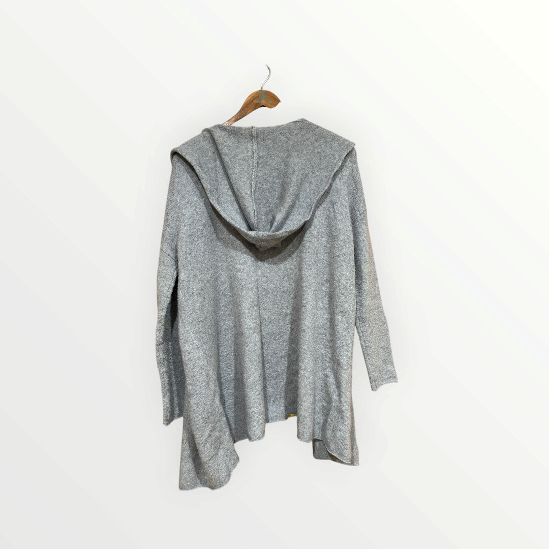 BP. Hooded Open Front Cardigan Gray, Size: L