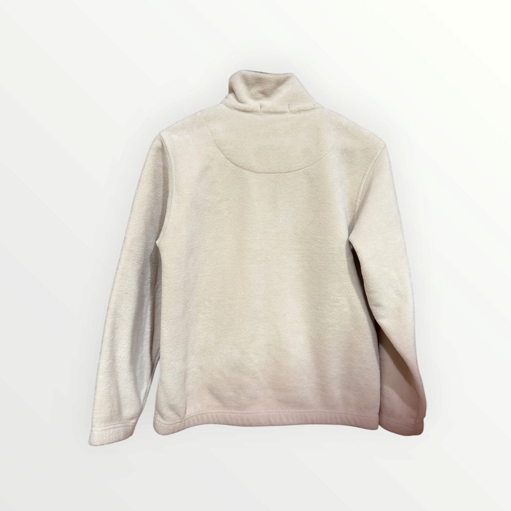 Vintage Men's Baleno Fleece Pullover Cream Beige Half Zip Sweatshirt Contrast Collar Size: XS