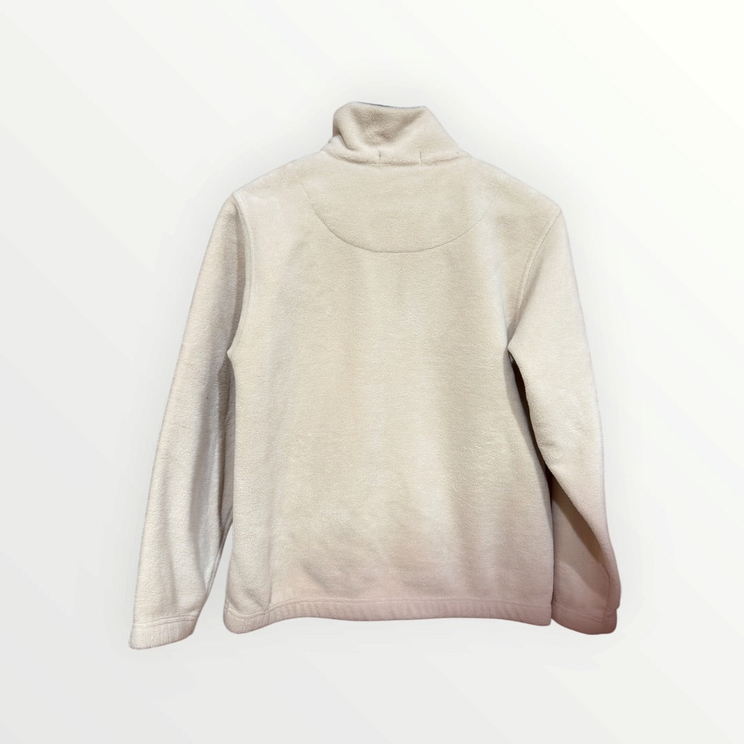 Vintage Men's Baleno Fleece Pullover Cream Beige Half Zip Sweatshirt Contrast Collar Size: XS