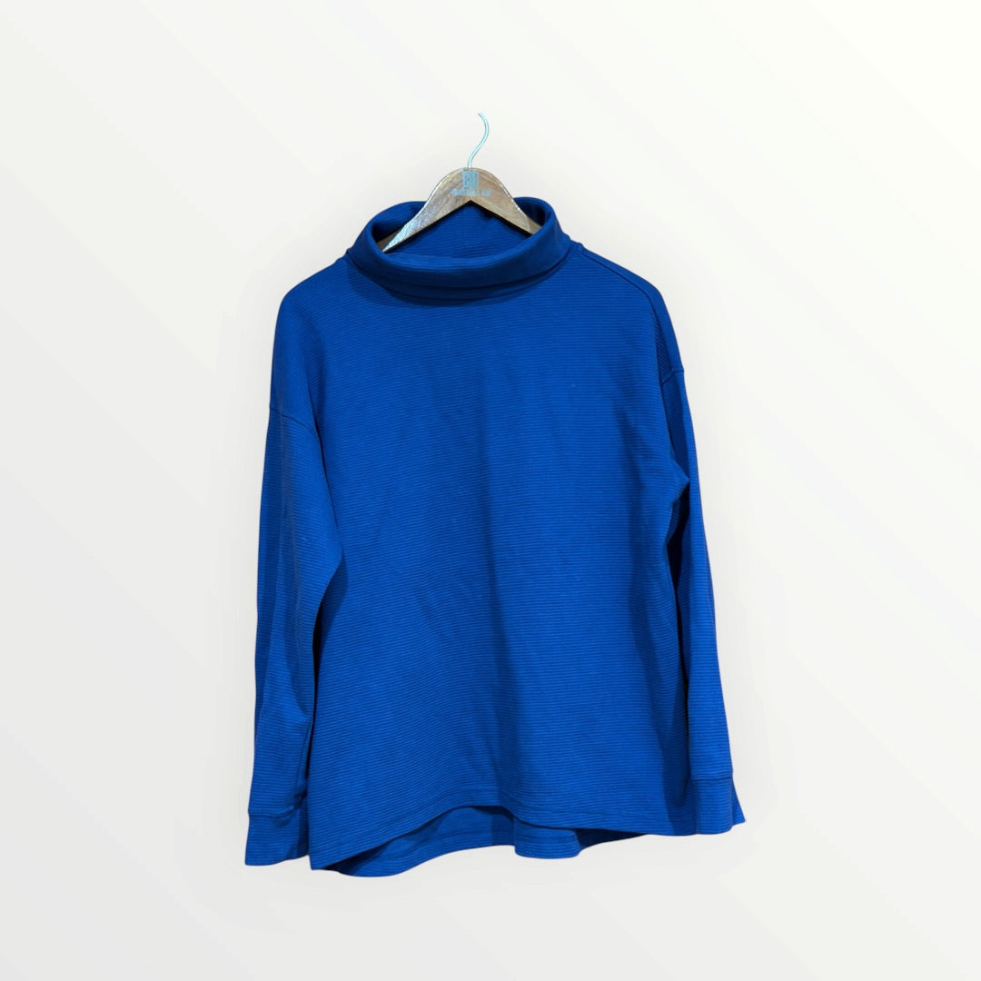 Lands' End Blue Turtleneck Pullover Cotten Sweater Size: XL