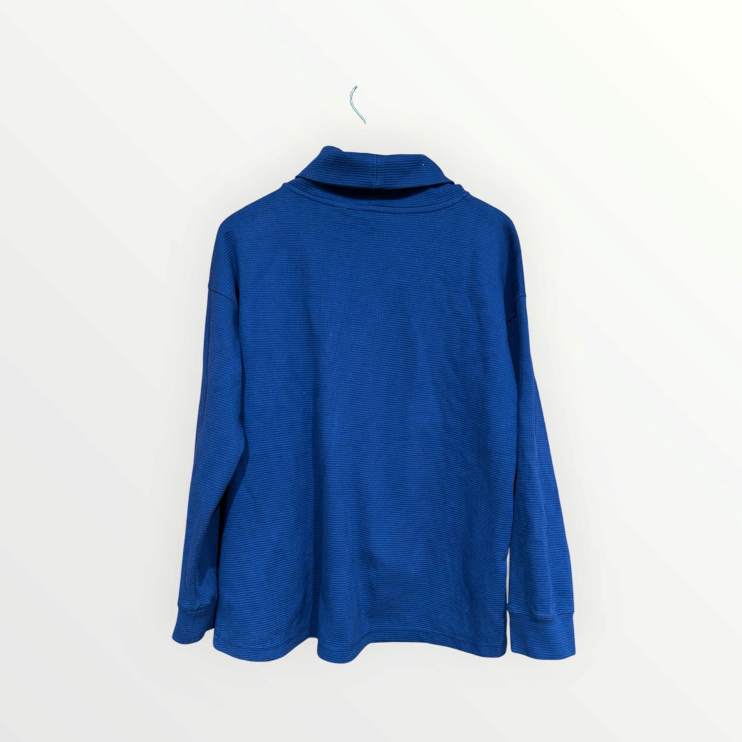 Lands' End Blue Turtleneck Pullover Cotten Sweater Size: XL
