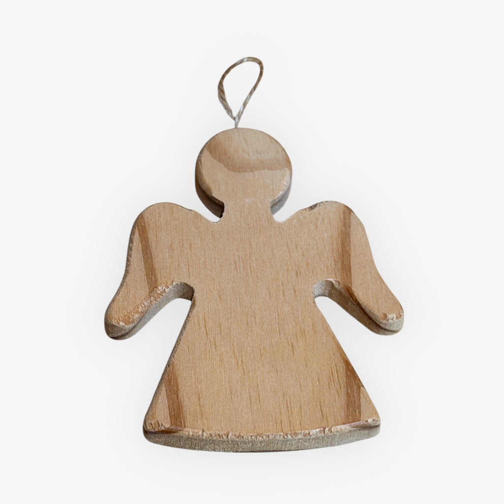 Reclaimed Oak Angel Christmas Bauble: Wooden Tree Decoration