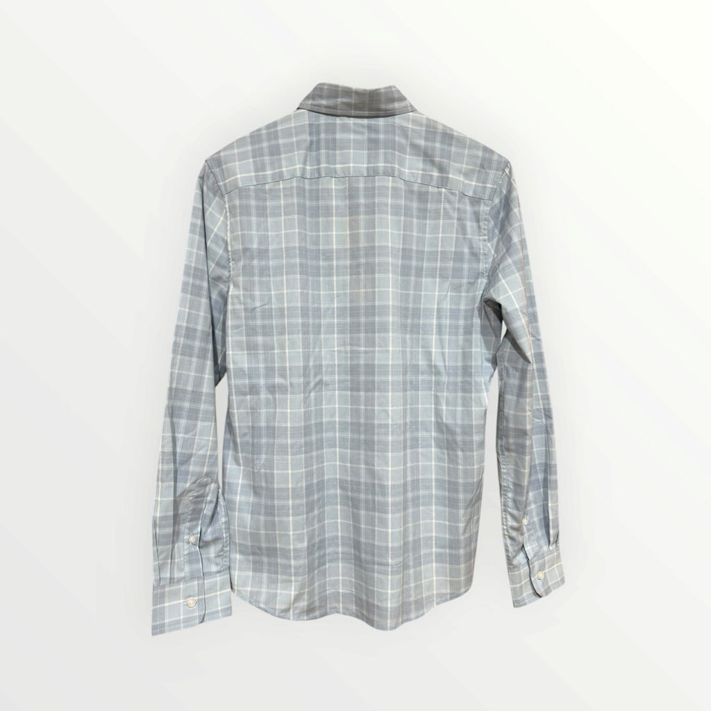 Lee Men's Regular Fit Light Blue Plaid Long Sleeve Button-Up Shirt Size: S