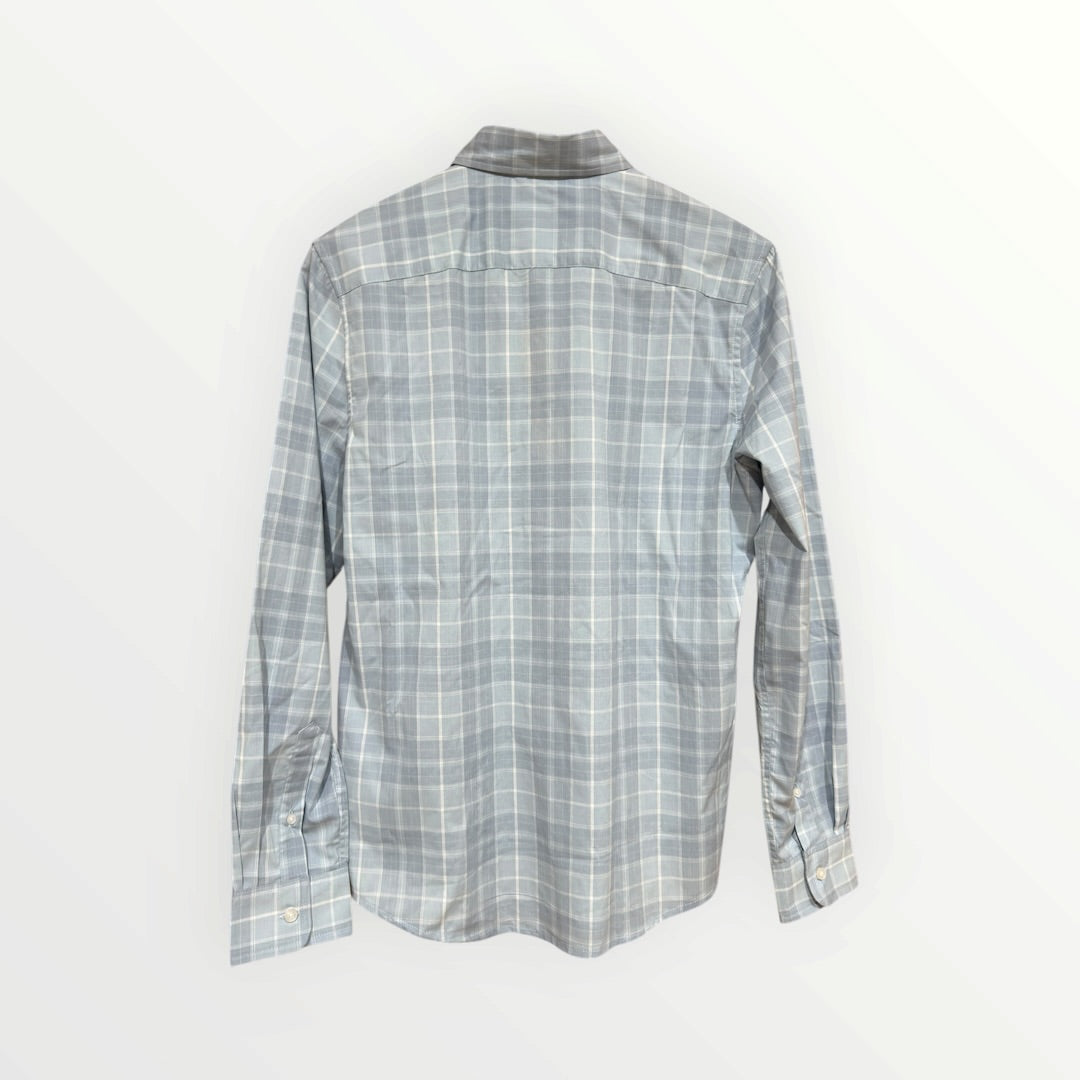 Lee Men's Regular Fit Light Blue Plaid Long Sleeve Button-Up Shirt Size: S