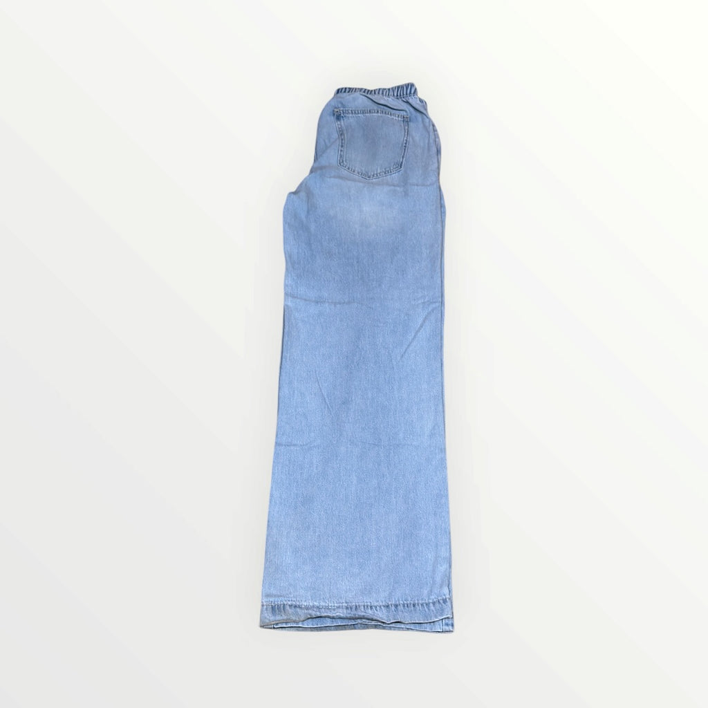 H&M Divided Denim Drawstring Pants in Pale Denim Blue Size: XS