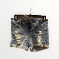 Aéropostale Distressed  High-Rise Denim Midi Shorts Size: 0