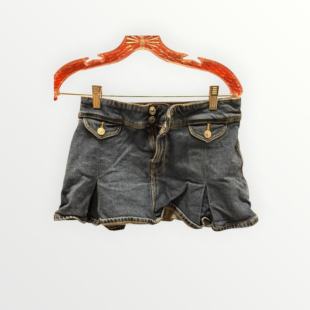 Vintage-inspired American Eagle Outfitters Pleated Denim Mini Skirt Size: 0