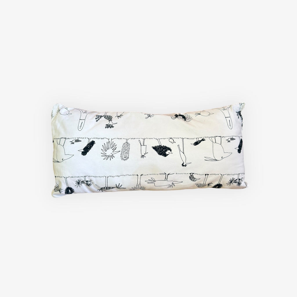 IKEA ONSKEDROM Black and white Bird Pillow 12" x 24"