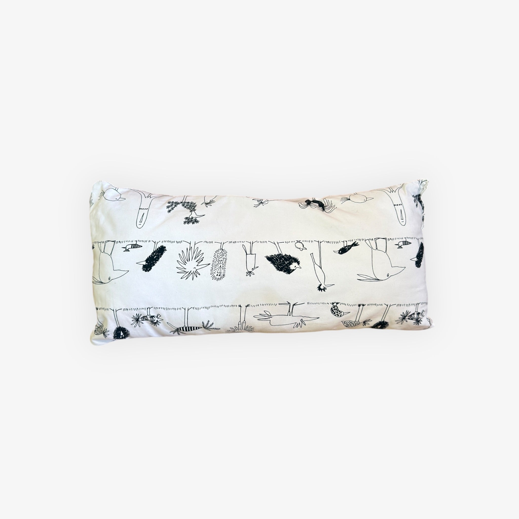 IKEA ONSKEDROM Black and white Bird Pillow 12" x 24"