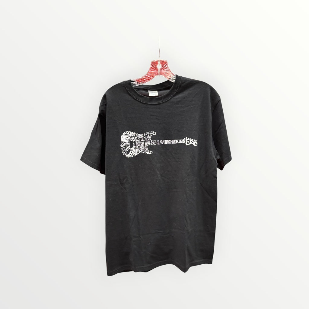 LA Pop Men's Word Art T-Shirt "  Rock Guitar Body Word Art" Size: M