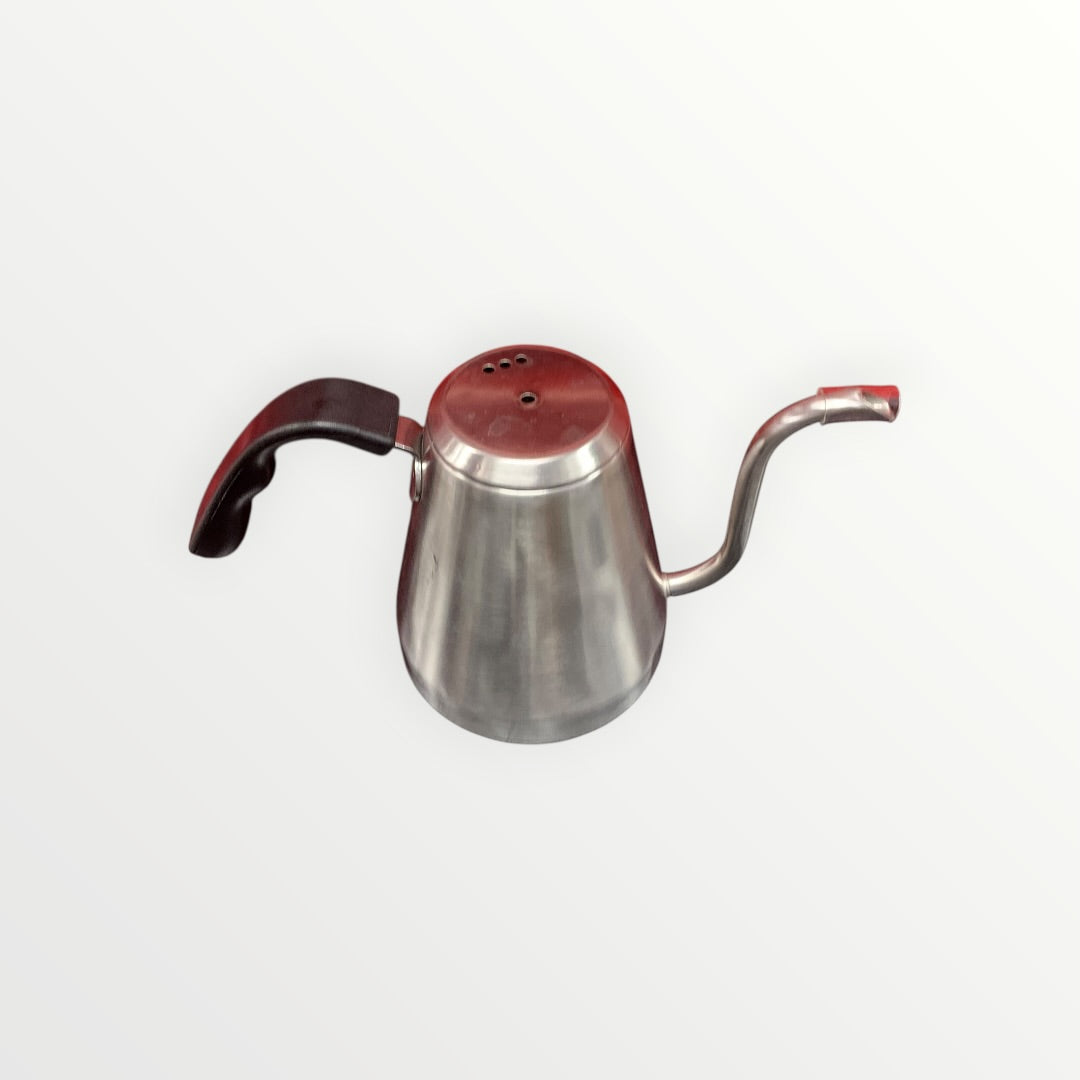 Silver Tea/Hot Water Kettle with Black Handle - Tin