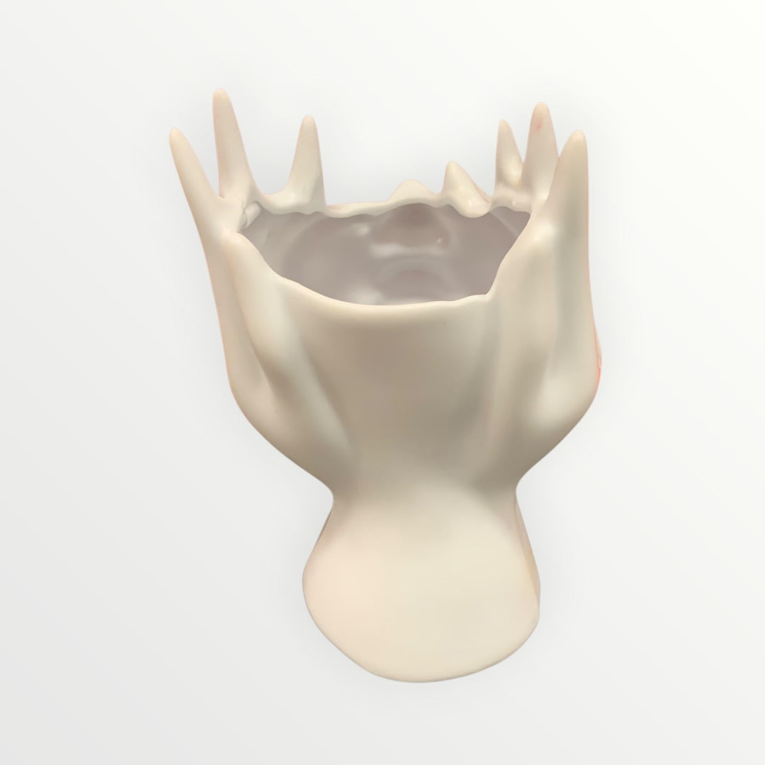 Plastic Hands Over Face Flower Pot 7" - Donors & Volunteers Only