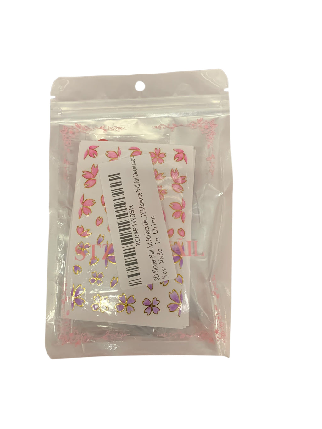 Assorted Floral Nail Sticker Designs Pink - Donors & Volunteers Only