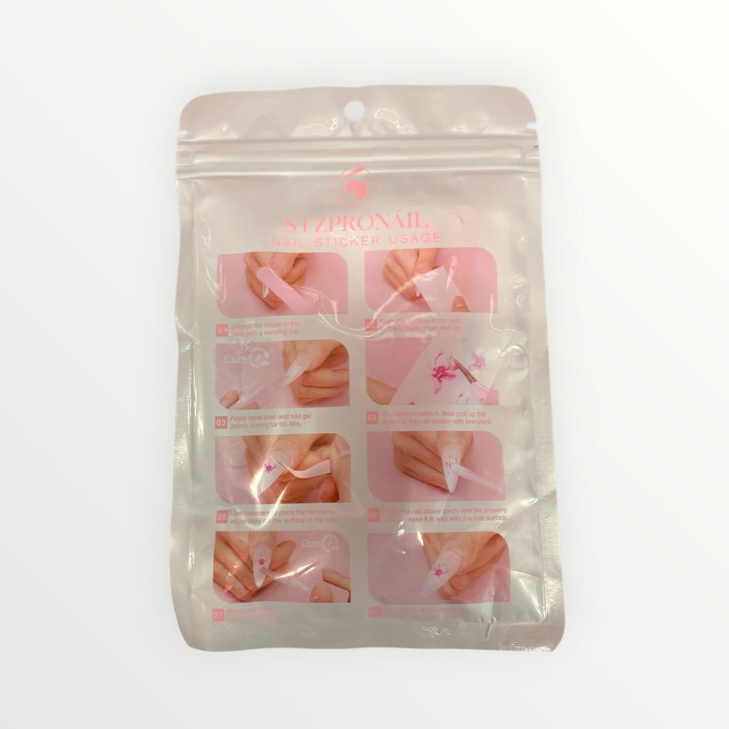 Assorted Floral Nail Sticker Designs Pink - Donors & Volunteers Only
