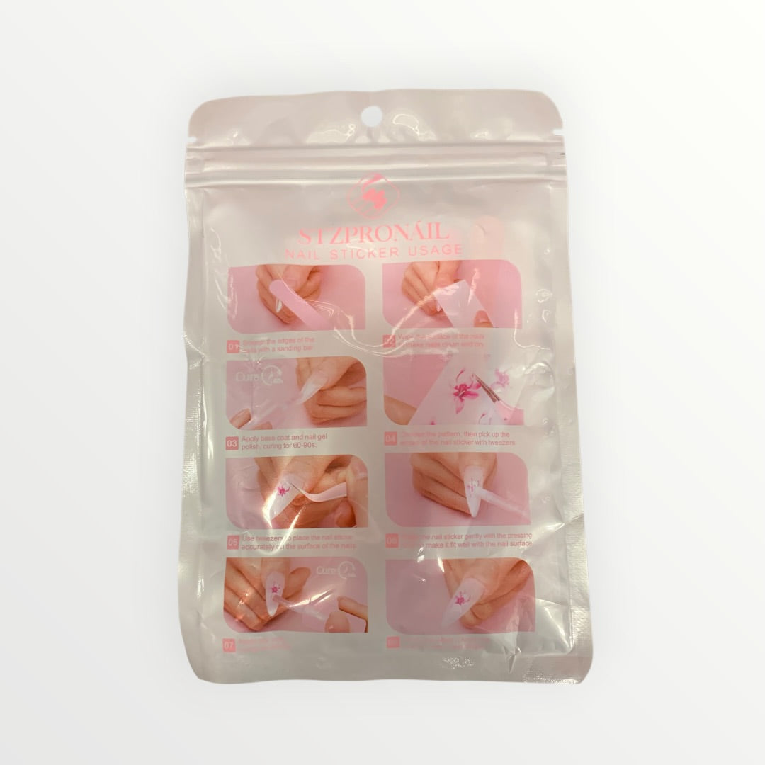 Assorted Floral Nail Sticker Designs Pink - Donors & Volunteers Only